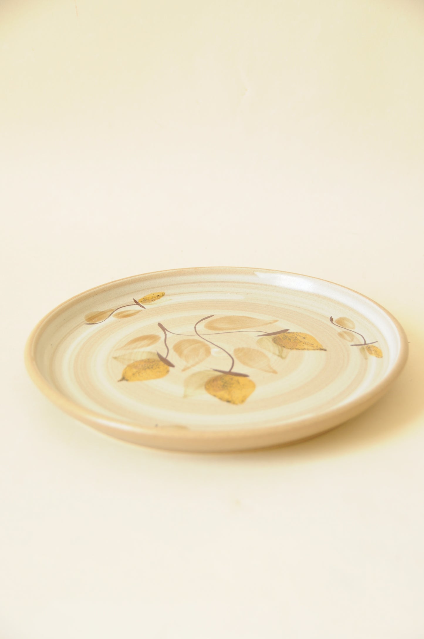ASSIETTE PLATE A DESSERT EN GRÈS - NIDERVILLER, MODÈLE "DORIA" - ANNÉES 70