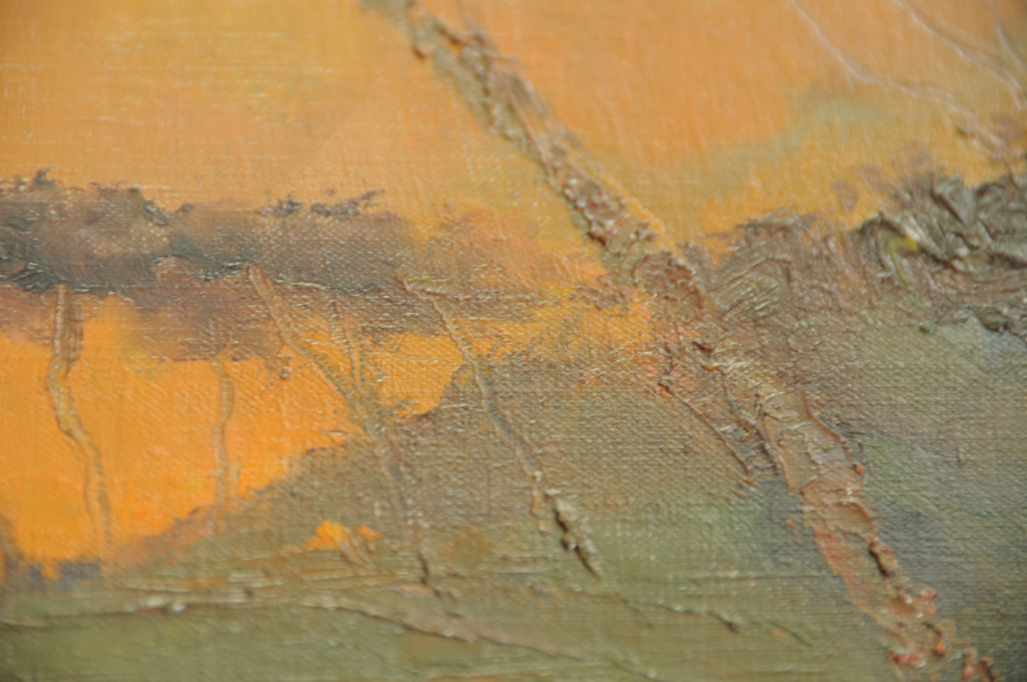 PEINTURE À L'HUILE SUR TOILE COUCHER DE SOLEIL SIGNÉE BUCK 20e SIECLE