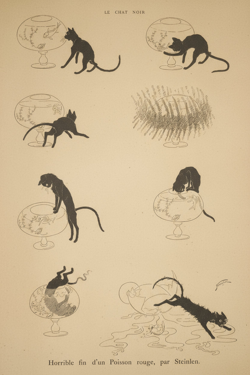 Affiche Horrible fin d'un Poisson rouge - Steinlen, 1884