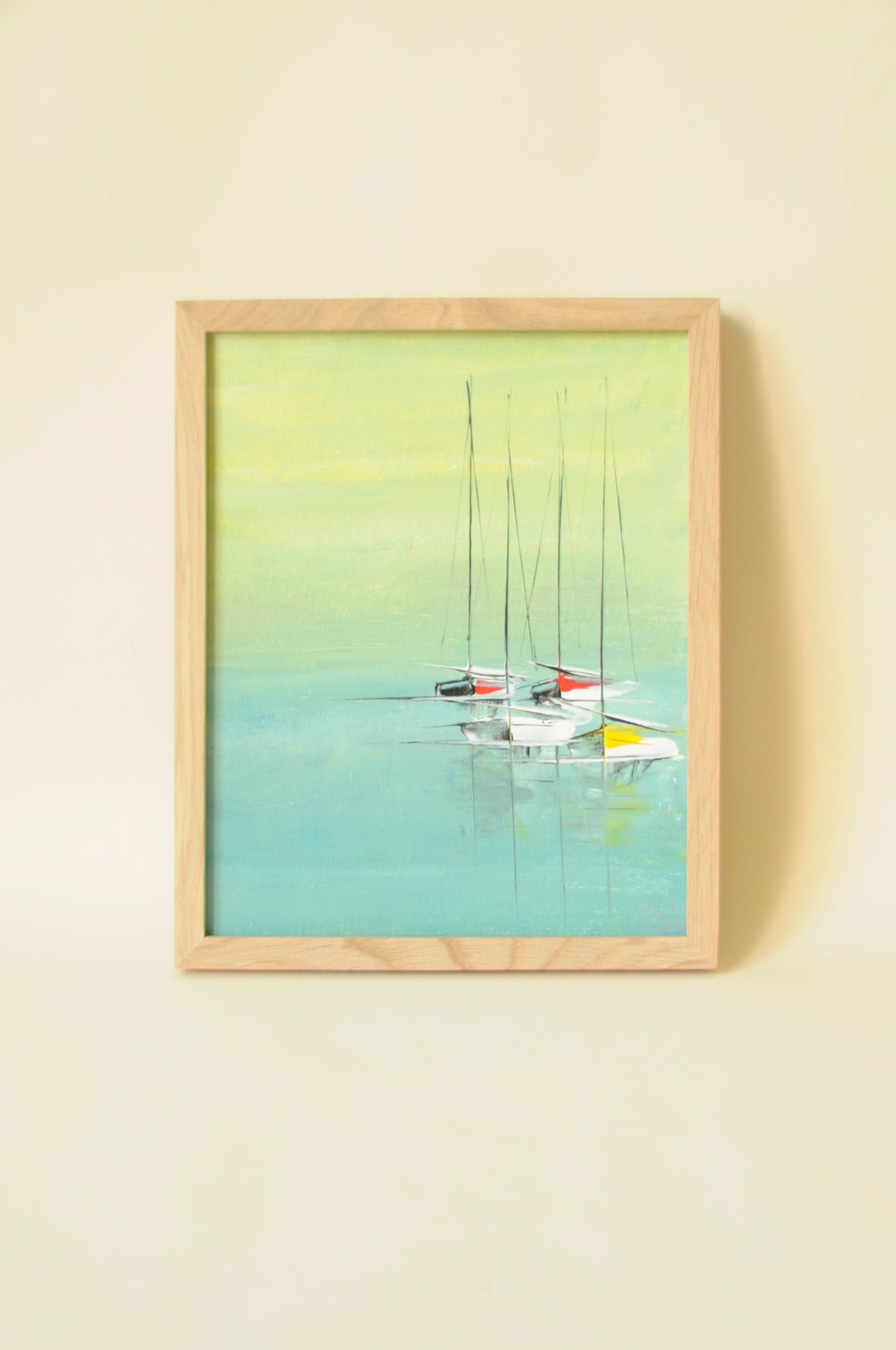 PEINTURE BATEAUX SUR CARTON TOILE SIGNÉE BUTEL