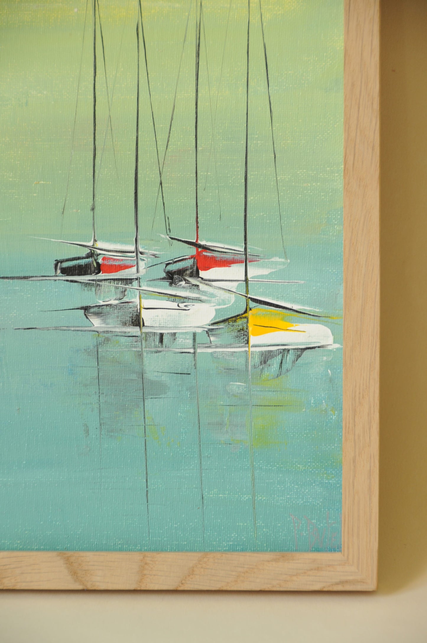 PEINTURE BATEAUX SUR CARTON TOILE SIGNÉE BUTEL