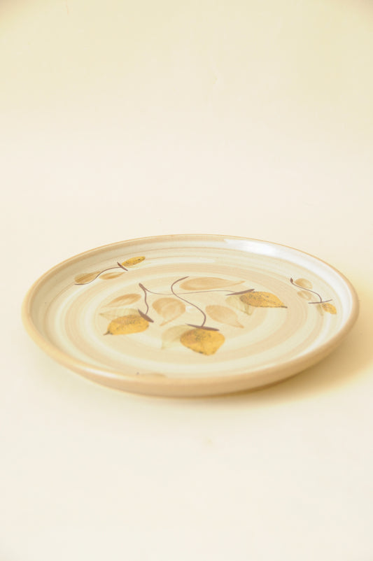 ASSIETTE PLATE A DESSERT EN GRÈS - NIDERVILLER, MODÈLE "DORIA" - ANNÉES 70
