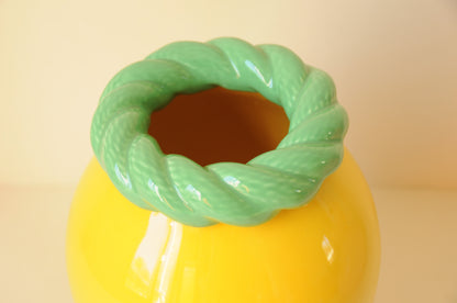 Vase en Céramique Vert et Jaune Citron
